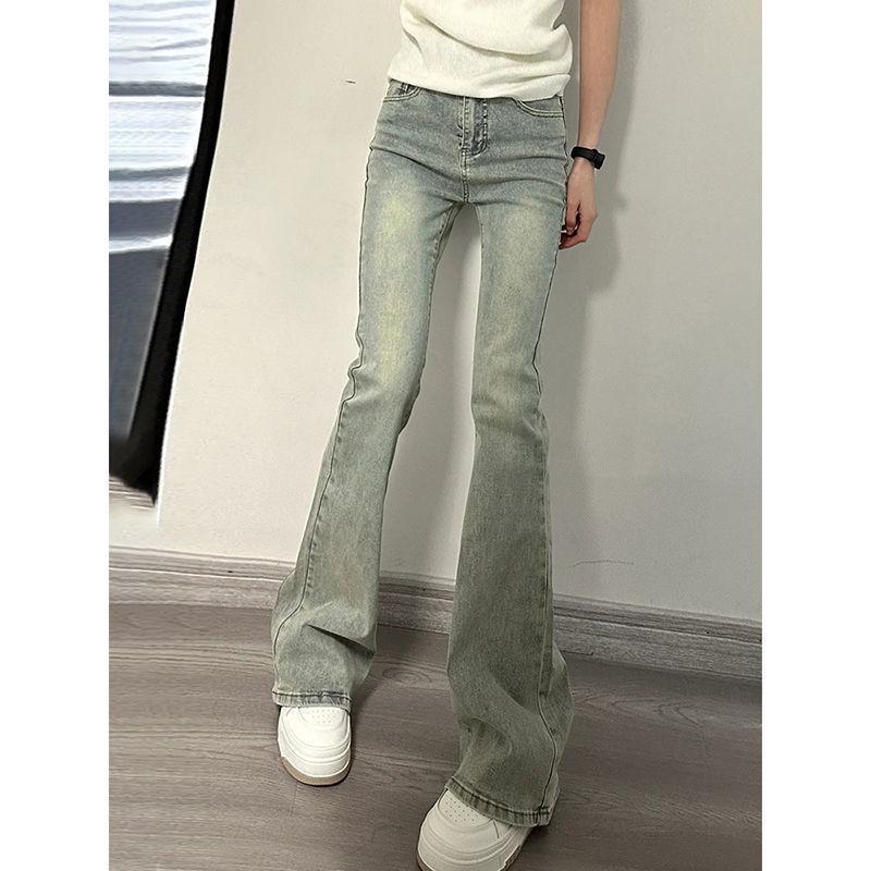 

Ретро Желтые Узкие Джинсы Клеш - Миниатюрные, Вываренные, Американский Стиль S (Recommended: 80-95 jin)