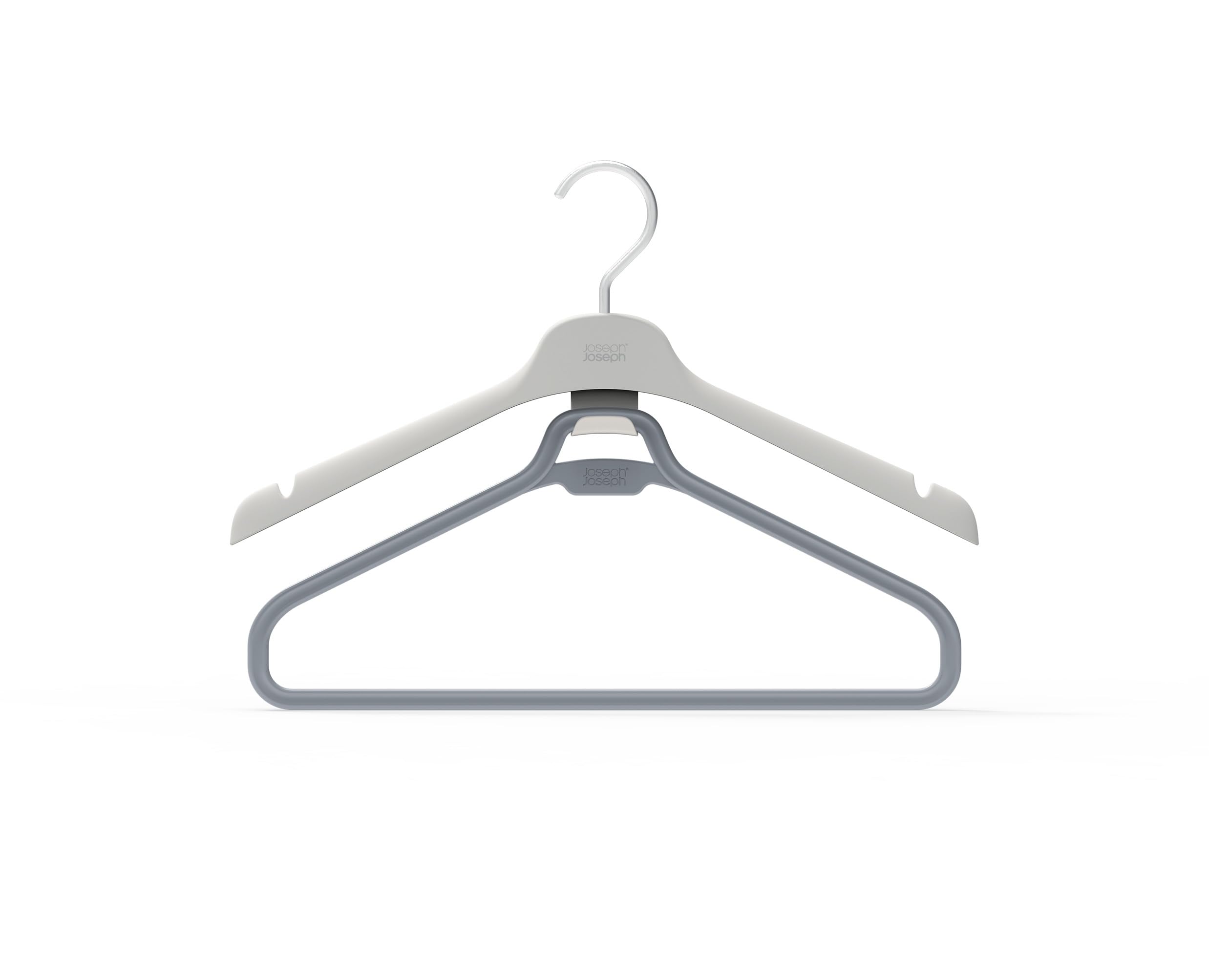 

Joseph Joseph Orderly Long Hanger Set of for securing and with strap made from recycled Japanese 2, Ecru, clothes, dresses, jumpsuits, hooks, plastic.