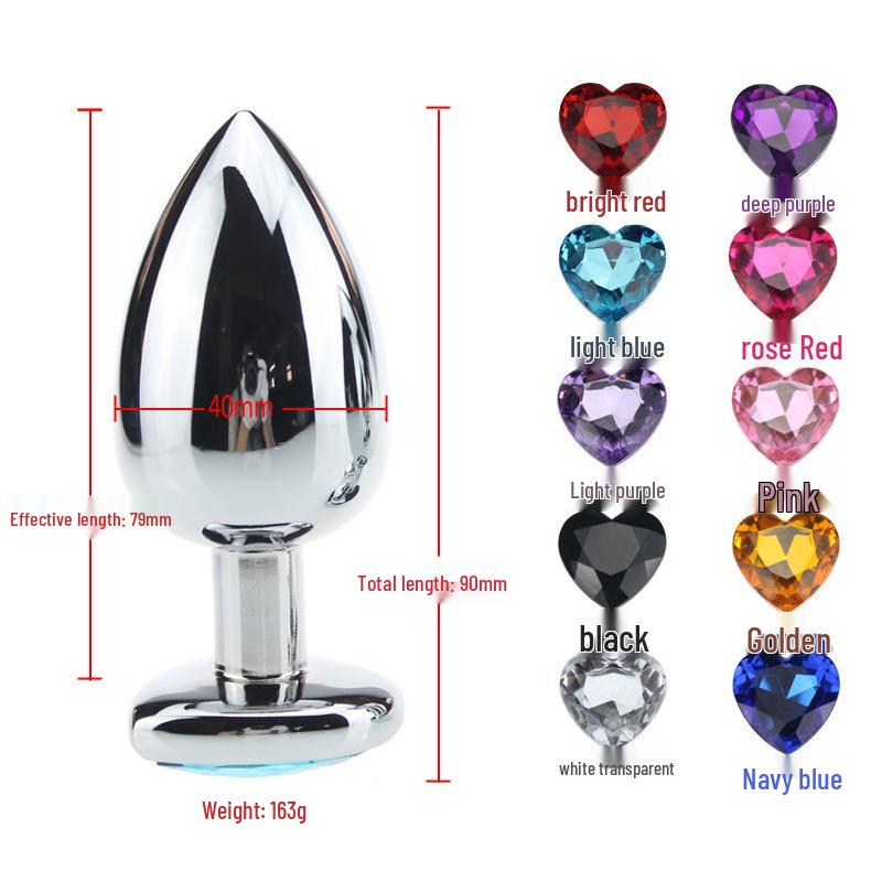 Heart-Shaped Metal Anal Plug - Prostate Massager & Dilation Toy for Adults