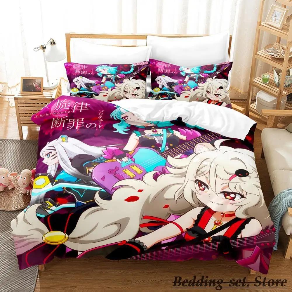 Show By Rock! Bedding Set Cartoon Anime Three-piece Set Adult Kid Bedroom Duvetcover Sets 3D Kawaii Cute Girls
