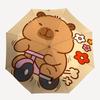 1pc Bear Riding Bike Outdoor Umbrella - Automatic Opening/Closing, Portable Tri-Fold Design with 8-Rib Iron Frame, Perfect Gift for Fans, Travelers, D
