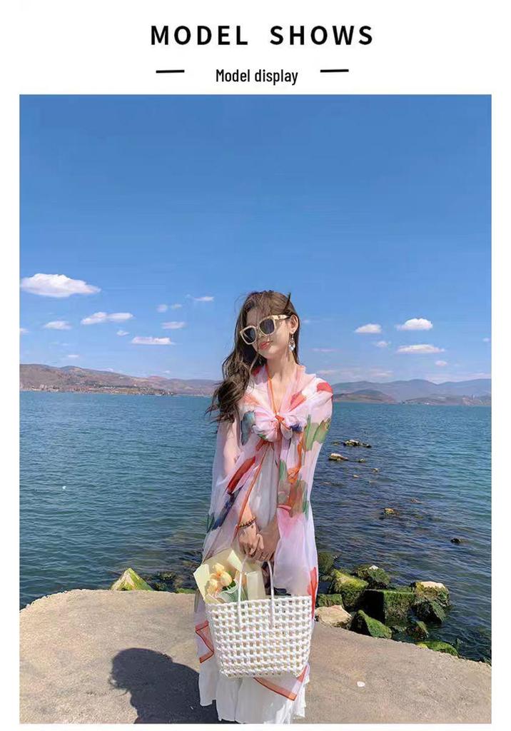 Women's Ethnic-Style Thin UV-Protective Outerwear for Travel, Hainan - Perfect with Dresses, Gauze or Silk Scarves