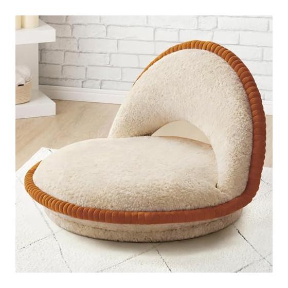 Seat chair, finished product, 360 degree rotation, folding backrest, fluffy seat chair, 12cm thick, lamb wool, soft to the touch, floor chair, 5