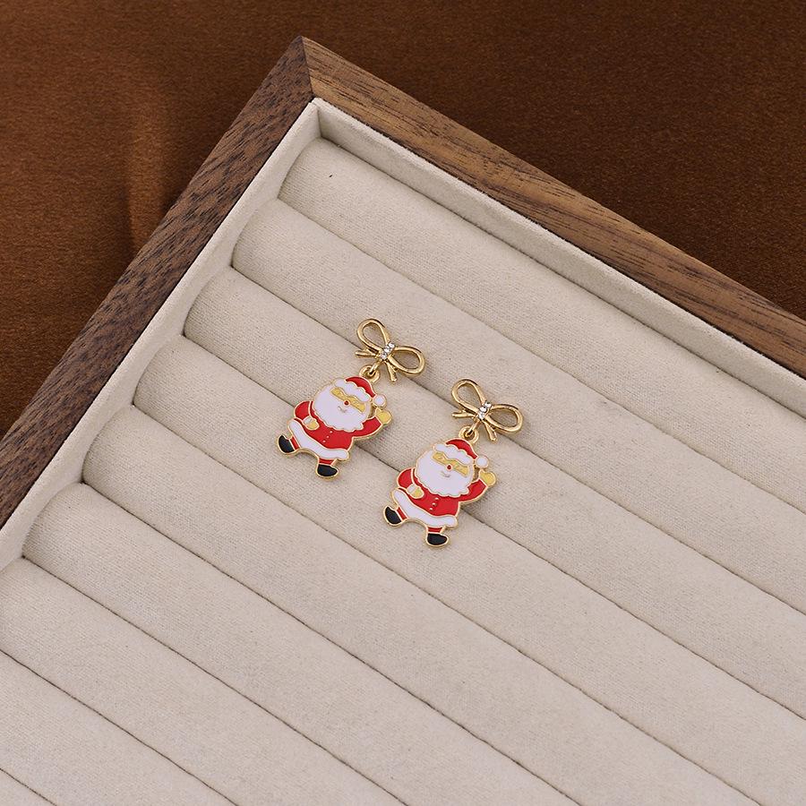 Japanese & Korean Christmas Bow Earrings - Cute Candy Cane, Snowflake, and Tree Designs