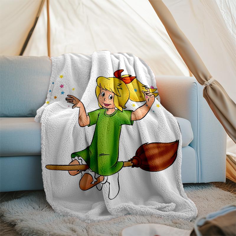 Bibi Blocksberg Theme Printed Blanket Perfect For Couch Bed Travel Outdoor Use Machine Washable Cozy Durable