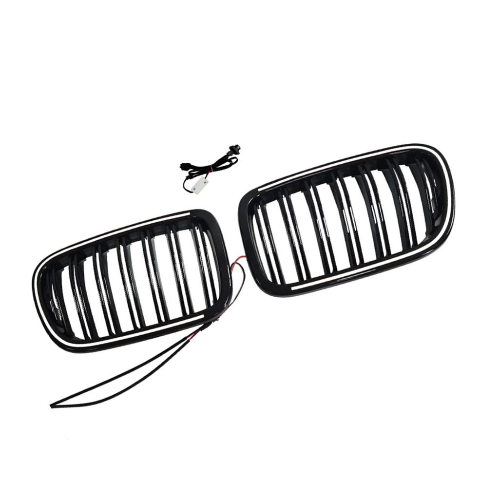 Black Front Bumper Kidney Grill Grille Fit X3 F25 2011-2014 Dual Line