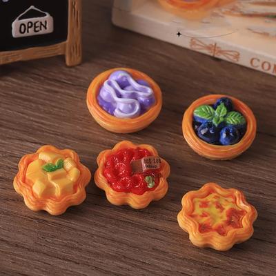 10pcs Miniature Dollhouse Ice Cream/Mango Egg Tart Fast Food Restaurant Scene Decor Accessories