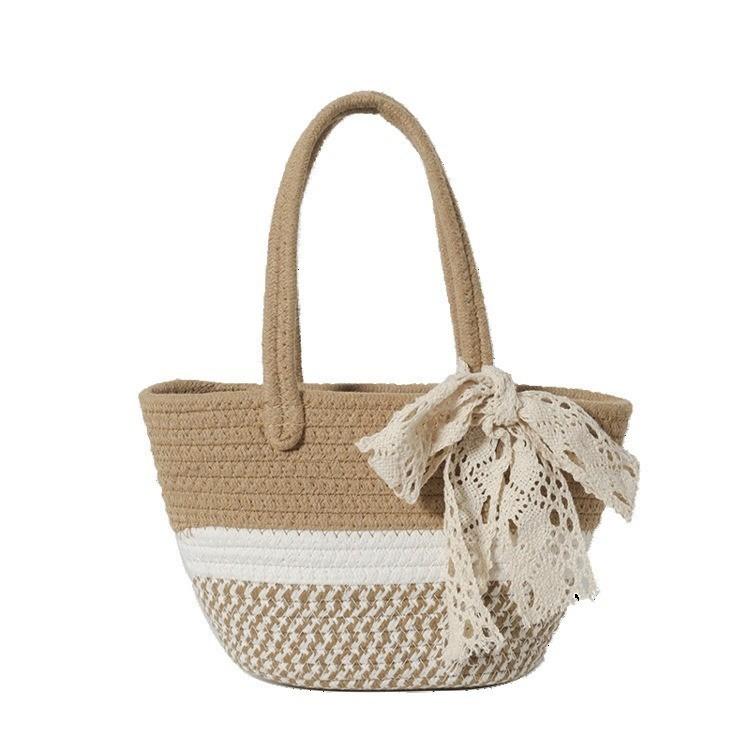 Chic Urban Minimalist Straw Tote Bag For Women Soft And Adorable Vacation Purse
