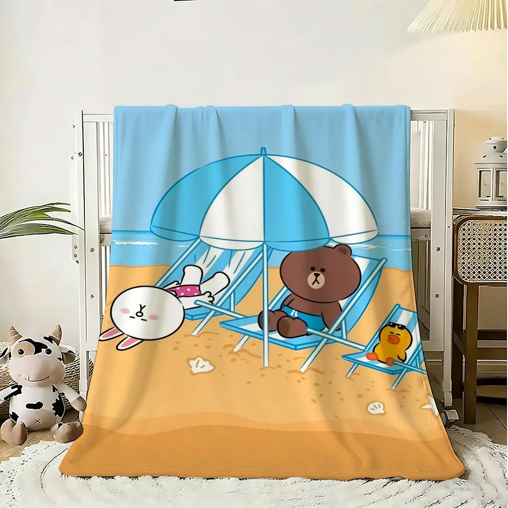 KINGDOM L-LINE F-Friends Throw Soft Flannel Throw Blanket, Lightweight Breathable Summer Nap Blanket For Home Travel Cozy Decor