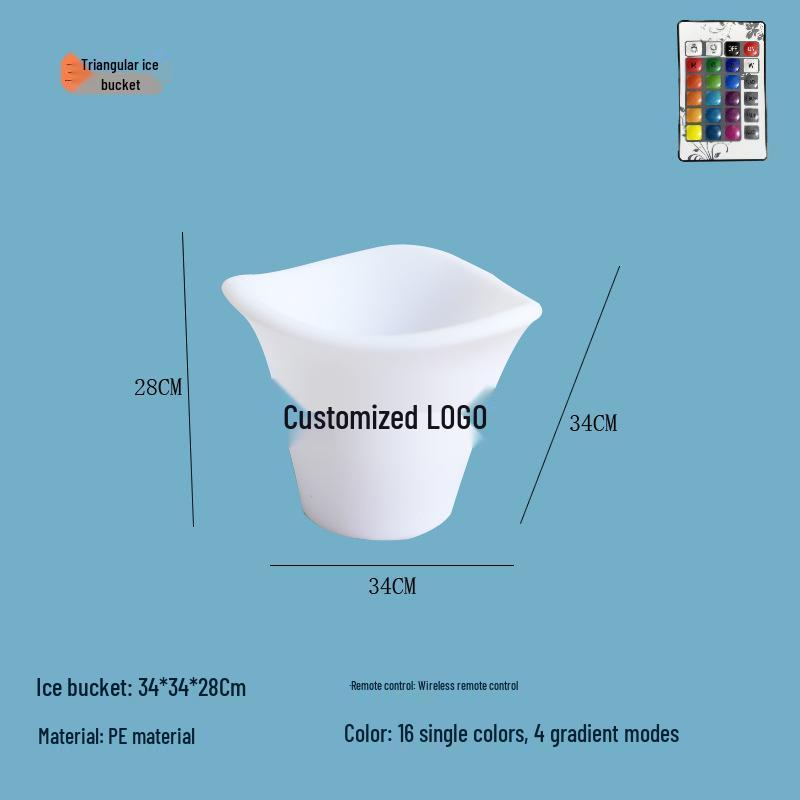 LED Ice Bucket with Logo - Illuminated Champagne and Wine Holder for Events and Exhibitions
