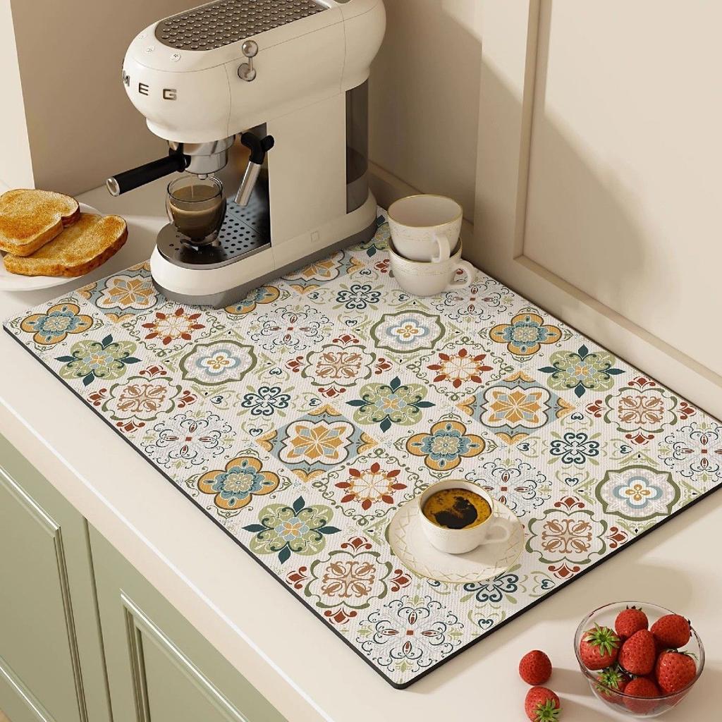 1 buc Covoraș de bucătărie cu design cu model floral în carouri pentru aparate de cafea, vase, decor de bucătărie la modă