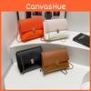 Stylish Woven Texture Small Square Bag For Women With Chain Shoulder Strap In Black White Brown Orange