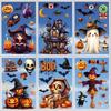 3D Halloween Window Sticker Set- Pvc Static Cling Halloween Decals With Castle,Bats,Witch,Pumpkins - Reusable Double-Sided Glass