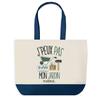 Tote Bag - PLANETEE - Blue Bottom Shopping Bag I Can't Garden - Cotton - 40 X 45 Cm - Large Size