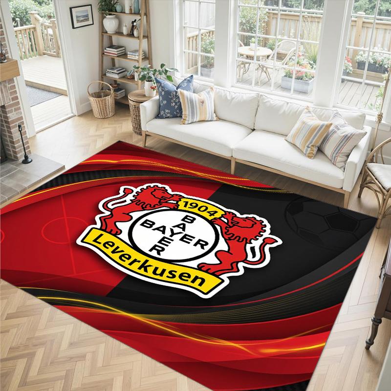 Bayer Leverkusen Football Design Crystal Velvet Carpet Cozy Non?Slip Printed Rug For Bedroom Living Room Entrance