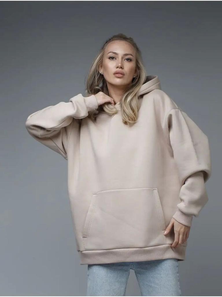 Women's Solid Long Sleeve Pocket Hoodie Sweatshirt Casual Loose Sportswear