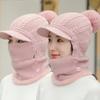 Warm Thickened Women's Hat Windproof Fleece Lined Winter Knit Hat Ear Protection Balaclava Cap Winter