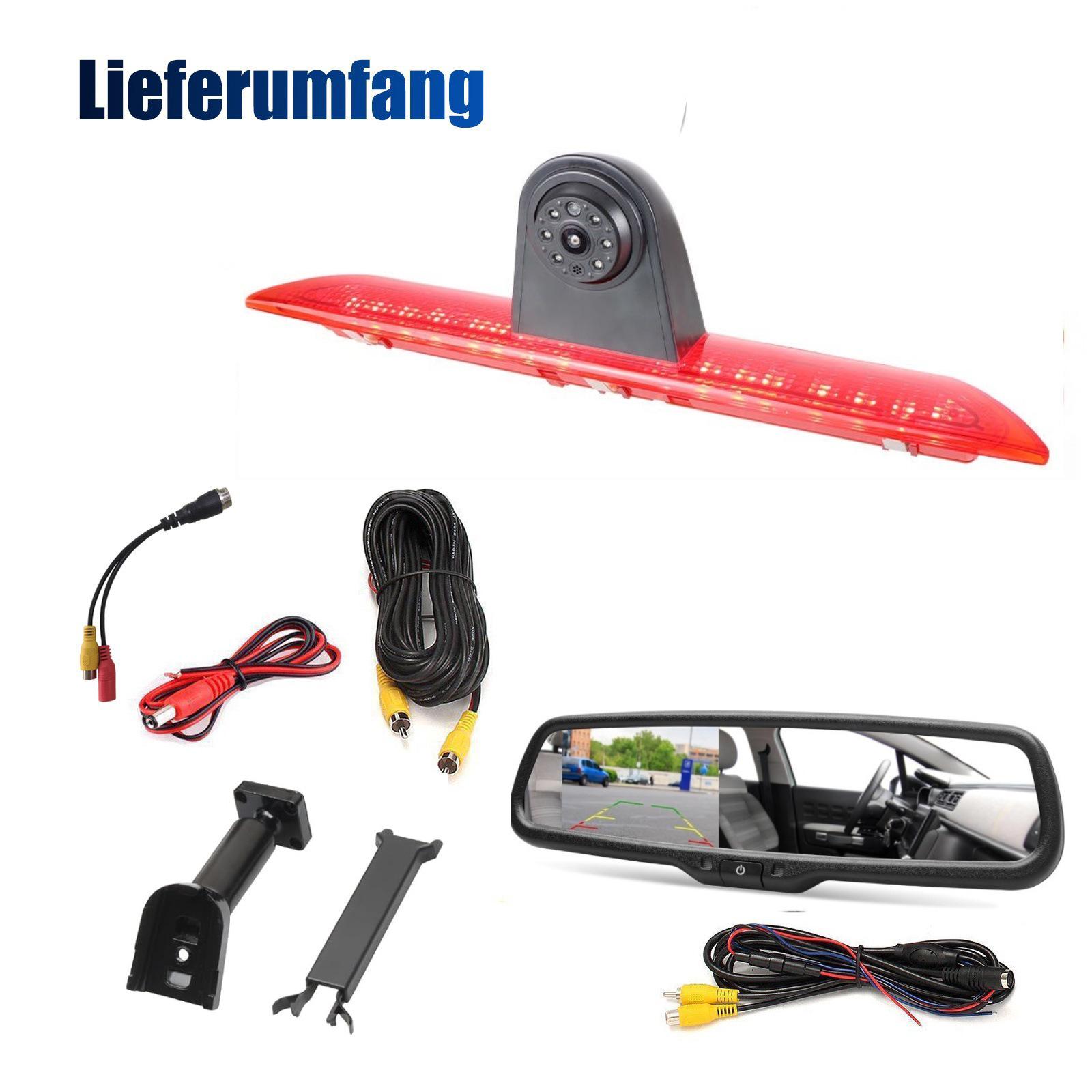 Ford F150/F250/F350 Rearview Mirror Monitor with High Mount Stop Lamp Backup Camera