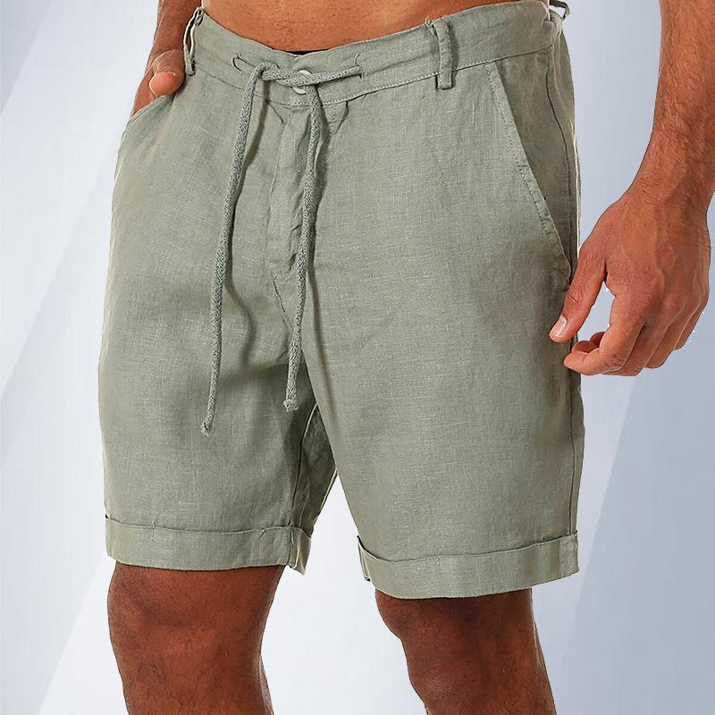 Summer Men's Cotton Linen Shorts Men Cotton Beach Short  Wild Leisure Loose Solid Cargo Shorts for Men Sweatshorts