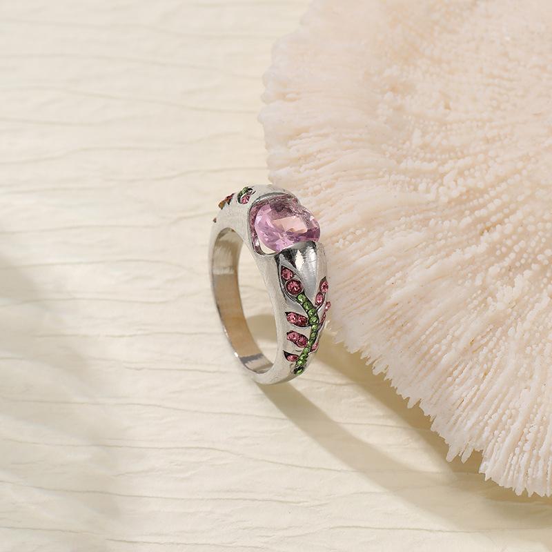 

Ювелирные изделия: многоцветное, нежное кольцо с листом из циркония, с простой индивидуальностью No. 6