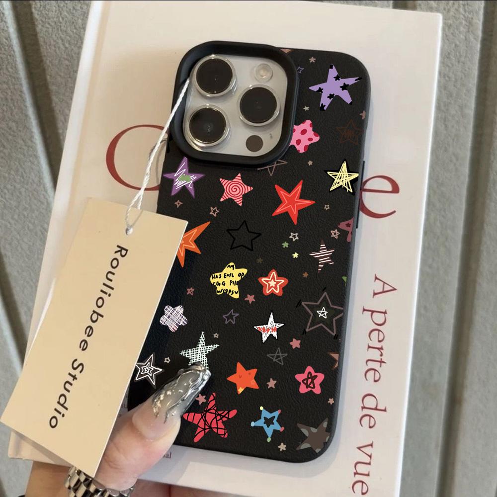 INS Cool Trendy Stars Lichee leather pattern Phone Case For Samsung S26 S25 S24 S23 S22 S21 S20 S10 Plus FE Ultra 4G 5G