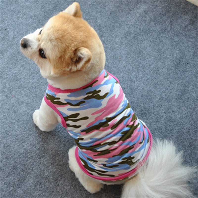 Frühlings- und Sommer Haustier Hund Kleidung, Camouflage Weste, Mesh Welpen Klimaanlagenzimmer Kleidung