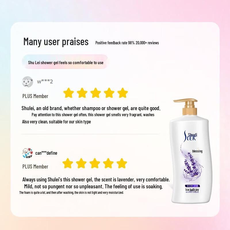 ShuLei Lavender Soothing Moisturizing Body Wash, 2x1L Pack