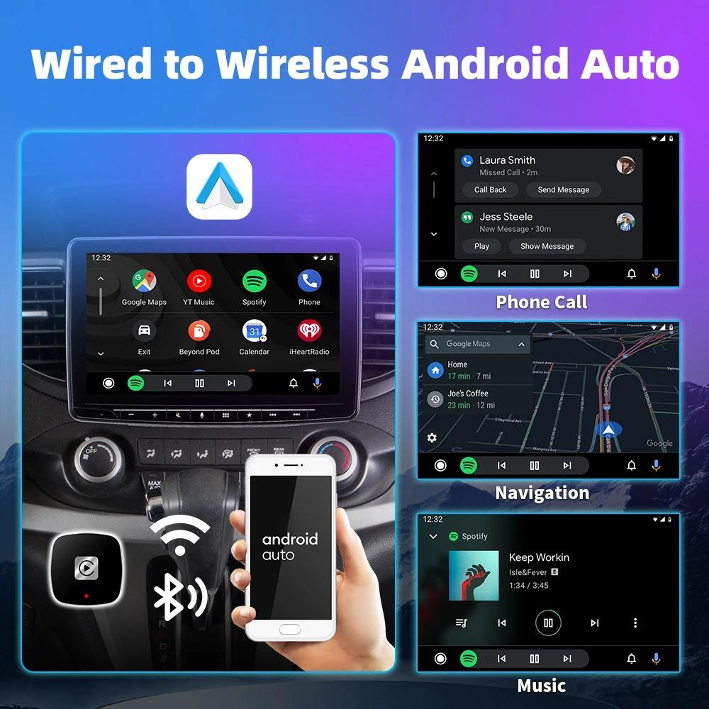 Wireless Carplay Adapter for Android iPhone Auto 2 in1 Wired to Wireless AI Box USB Connection for Volvo Benz Mg Kia Chery VW