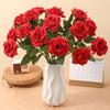 Artificial Silk Rose Bouquet For Wedding Decor Photography Props Use Home