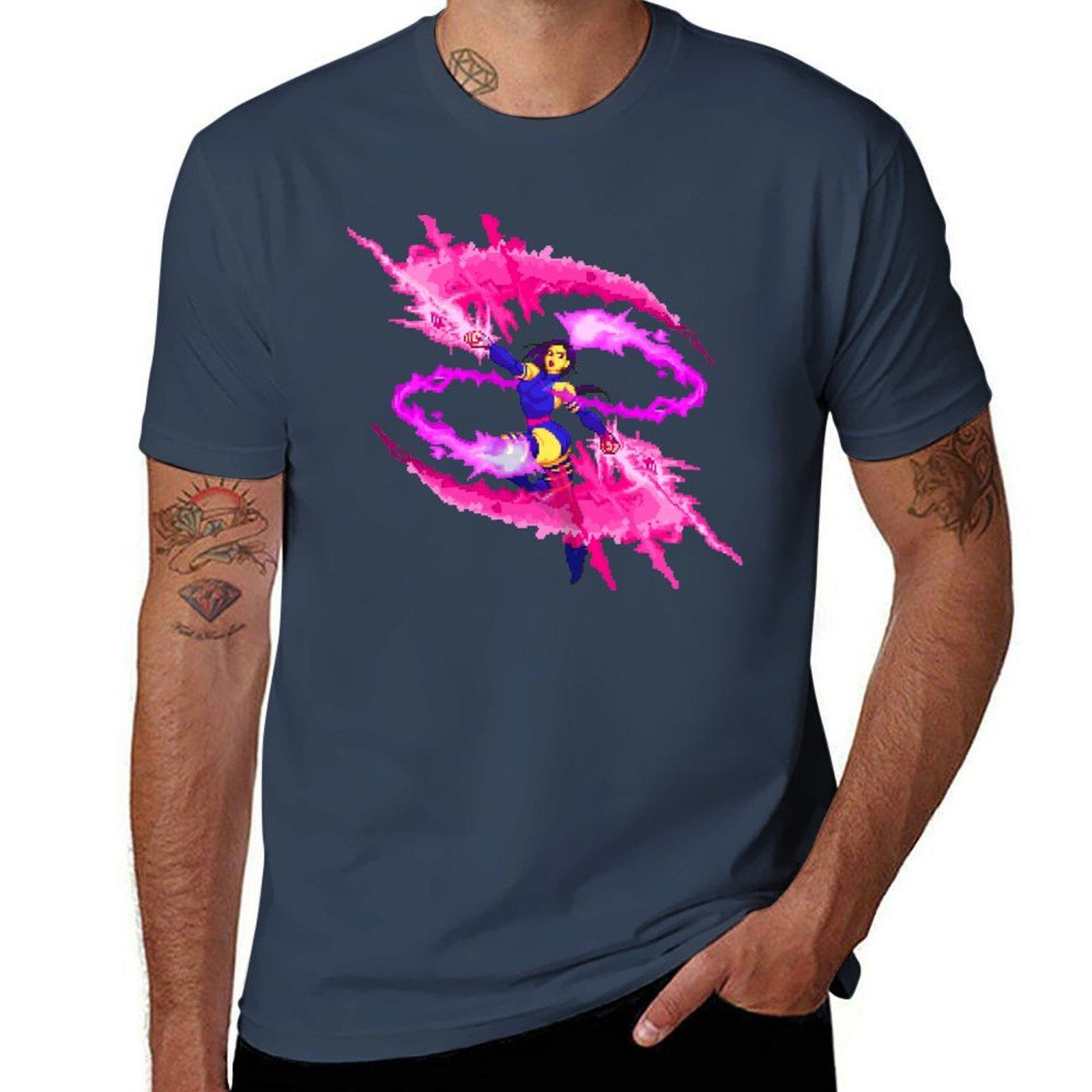Psylocke PsiBlade Spin TShirt Sports Casual Short Sleeve Cotton Tee S