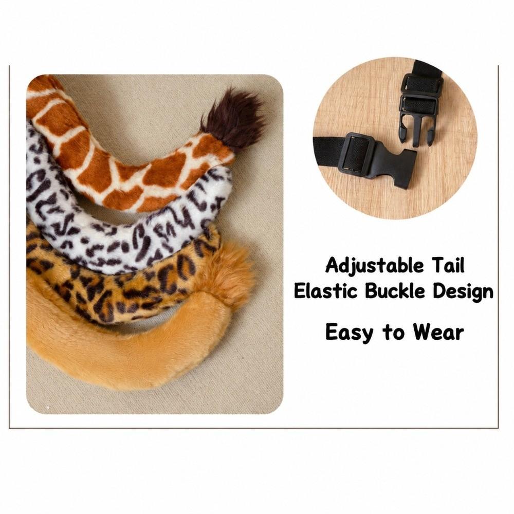 Fluffy Simulated Tiger Tail Soft Padded Hand Warmers Charm Animal Stuffed Toys For Halloween