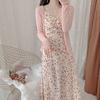 Romantic Flower Print Knit Camisole Dress For Summer Casual Wear