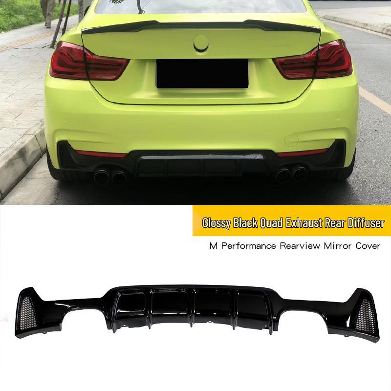 Compatible Front and Rear Lip Spoiler for BMW 4 Series 425i/430i with Quad Exhaust