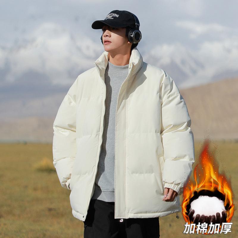 Men's stand-up collar cotton-padded clothes for boys' autumn and winter new loose windproof and cold-proof thickened warm cotton-padded 