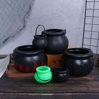 Halloween Candy Kettles Pot Halloween Cauldron Bucket With Handle Kids Toy