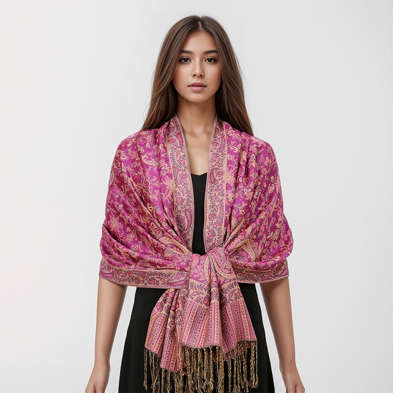 Luksusmerke Kasjmir Dameskjerf Trykt Vinter Varmt Sjal og Wraps Pashmina Bandana Lang Jacquard Paisley Dame Foulard