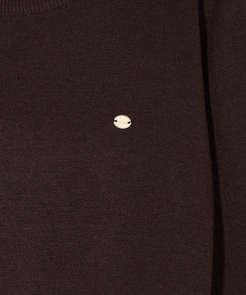 Nodeuyuumeon Basic Crew Neck Knit Round [Brown]