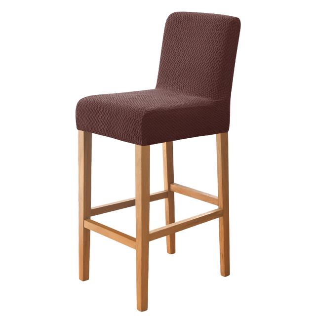 Jacquard Bar Stool Seat Covers Short Back Living Room Chair Cover Spandex Furniture For Home Banquet Kitchen Wedding Decoration