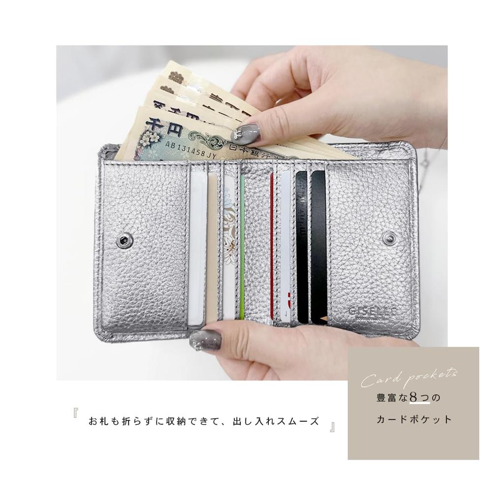 Genuine Leather Mini Wallet, Slim, Bifold, Compact, Coin Purse, Box-Shaped, Card Case, Palm-Sized, for Men and Women (Turquoise)