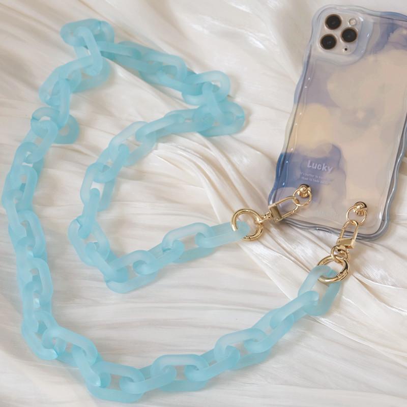 New Phone Chain Accessory Detachable Parts Neon Candy Matte Crossbody Resin Luxury Strap Phone Case Chains Acrylic Shoulder Lanyard Hanging Chain