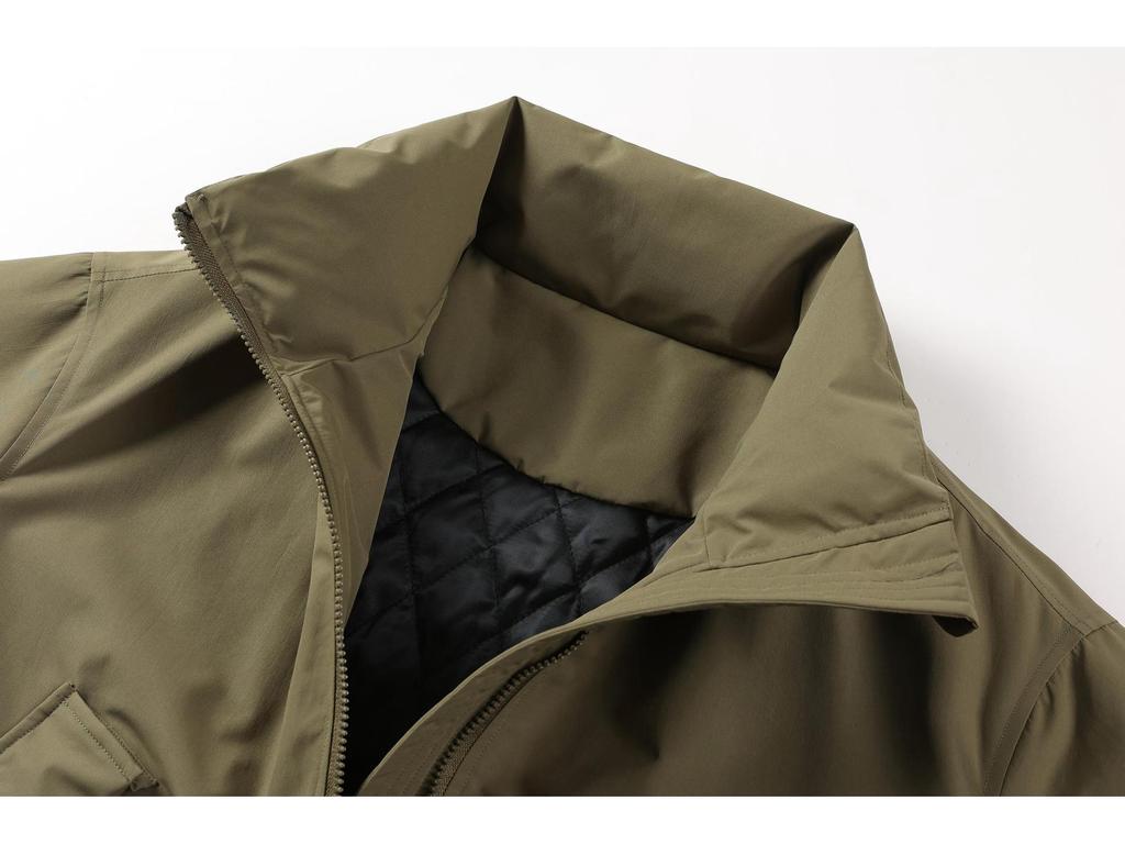 Japansk Retro Vinterjacka i Bomull med Ståkrage