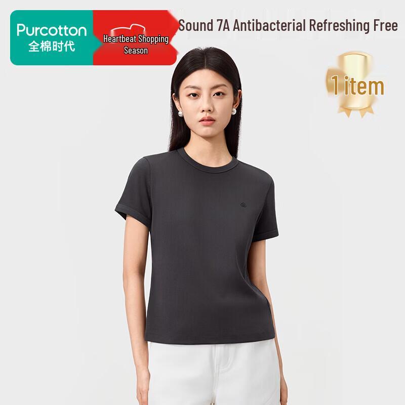 PurCotton Women s Knit Crew Neck T-Shirt XL