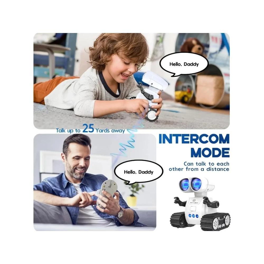 Rechargeable Remote Control Robot for Kids, Talking Robot with Music, LED Eyes and Walking Functions