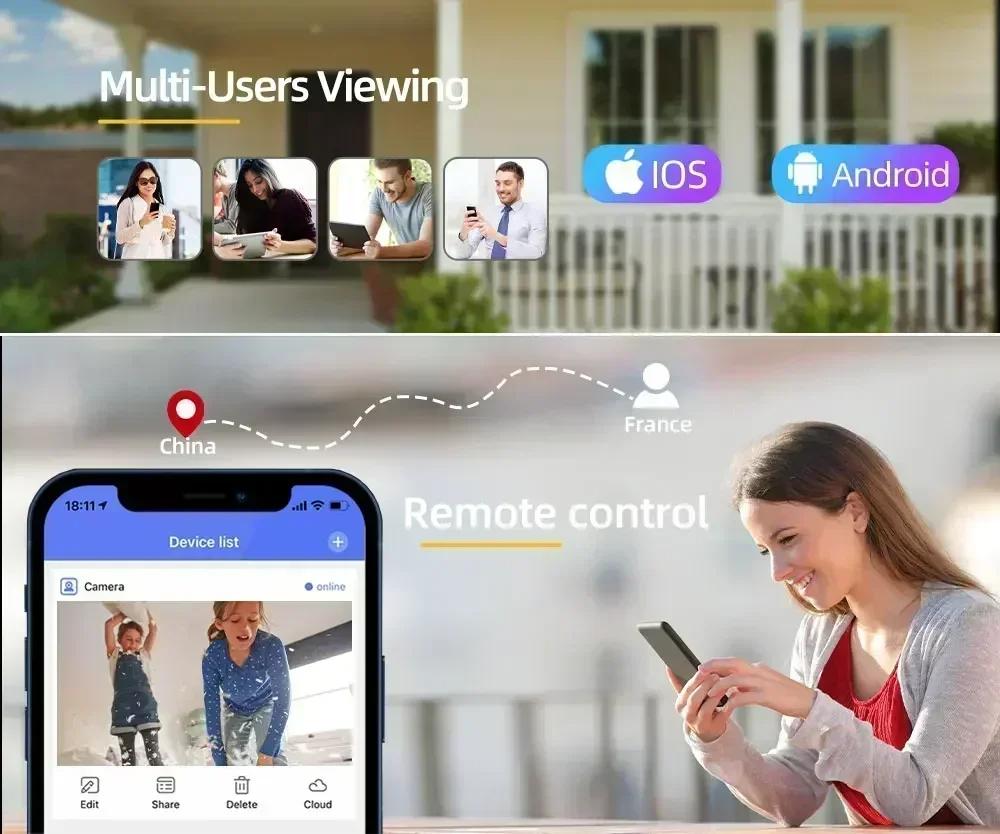 LS VISION Cameră IP WIFI 12MP 6K cu trei ecrane pentru exterior Cameră PTZ cu trei lentile Urmărire automată Rezistent la apă Color Viziune nocturnă CCTV Camere video de securitate