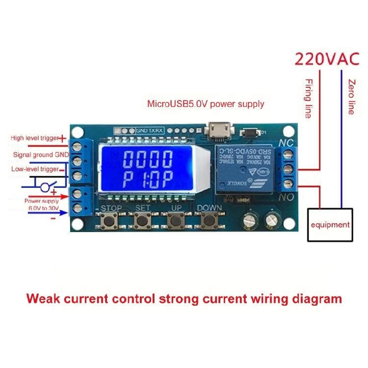 Timer Delay Relays with Optocoupler Isolation LCD Display 6-30V Timer Relays Controller Module Electronic Relays Module