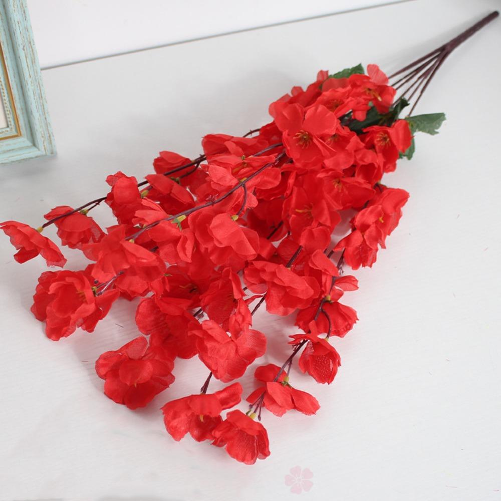 Floral Arrangement Lifelike Peach Blossom 7 Branches Home Decorations  Party Decor Supplies