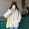 Chic Zip-up Hoodies Female Casual Street Loose Thin Sweatshirt Pocket Hooded Women Cardigans