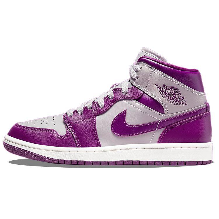 

Air Jordan 1 Mid Magenta Женские кроссовки Фиолетовый Светло-Серый Белый BQ6472-501