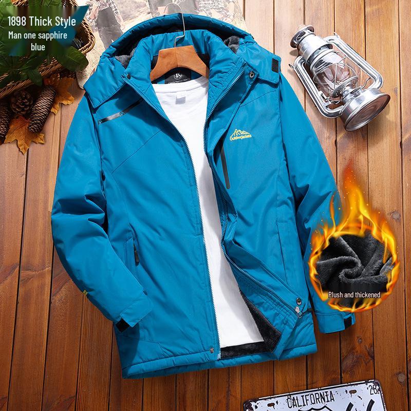 Winddichte Outdoor-Jacke mit Fleece-Futter für Herbst/Winter