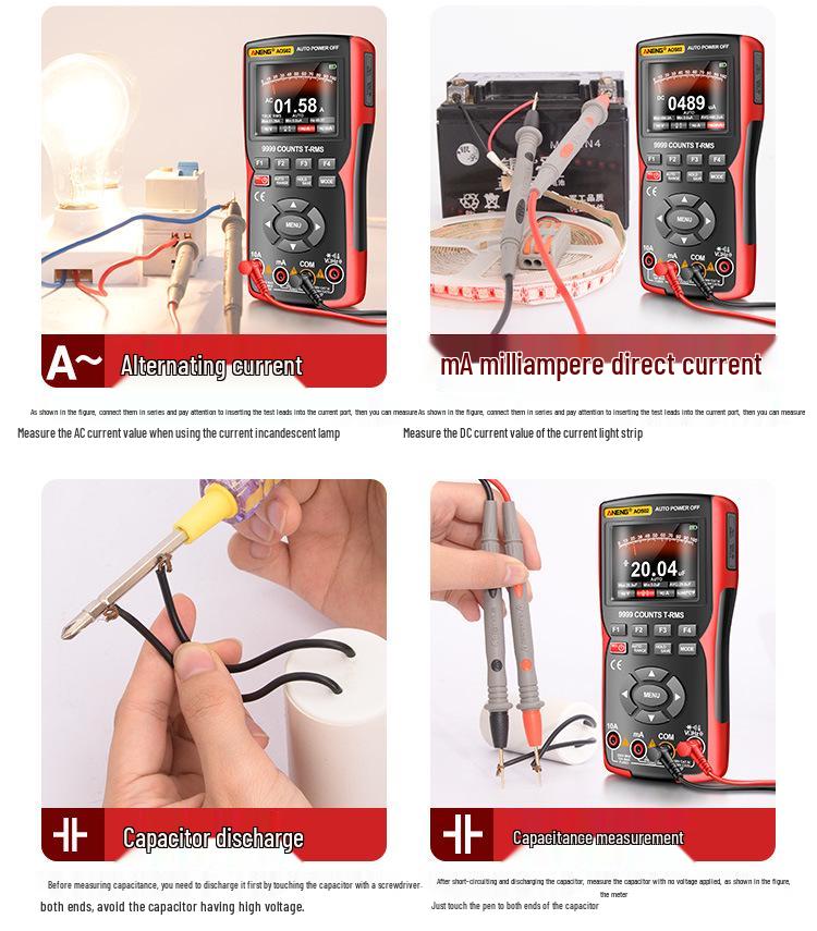 ANENG AOS02 Handheld Smart Digital Oscilloscope & Multimeter with Anti-Burn Protection and High-Precision Multifunctional Color Screen